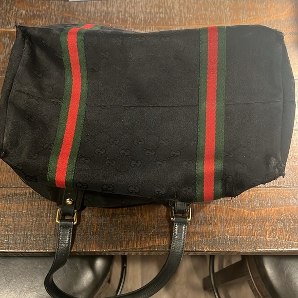 Gucci Black Tote with Signature Stripes - Picture 10 of 10